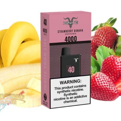 پاد یکبارمصرف 4000 پاف توت فرنگی موز ایگنیت